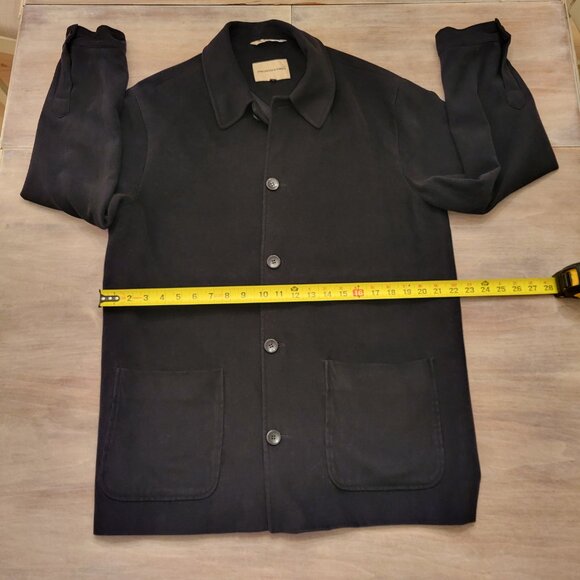 Pronto Uomo Womens Collared Long Sleeve Button Pea Coat Black Sz Medium - Picture 8 of 13